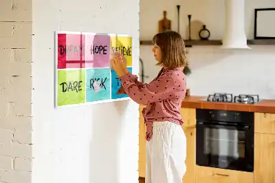 Beschrijfbaar glazen magneetbord met design motivatiebord