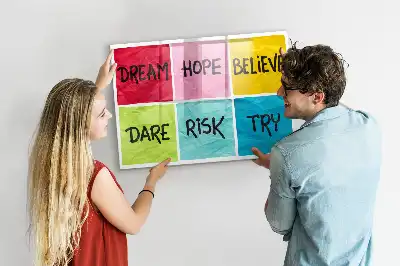 Beschrijfbaar glazen magneetbord met design motivatiebord