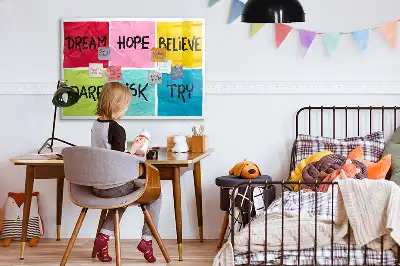 Beschrijfbaar glazen magneetbord met design motivatiebord