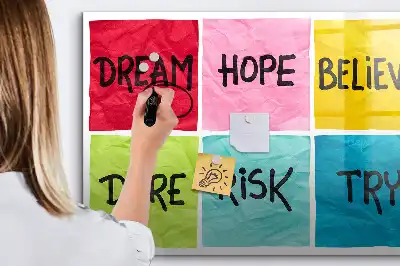 Beschrijfbaar glazen magneetbord met design motivatiebord