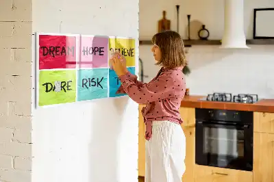 Beschrijfbaar glazen magneetbord met design motivatiebord