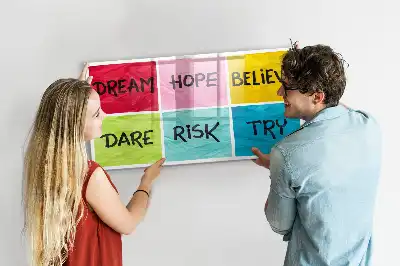 Beschrijfbaar glazen magneetbord met design motivatiebord
