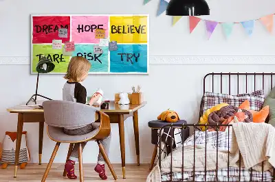Beschrijfbaar glazen magneetbord met design motivatiebord