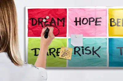Beschrijfbaar glazen magneetbord met design motivatiebord
