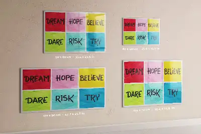 Beschrijfbaar glazen magneetbord met design motivatiebord