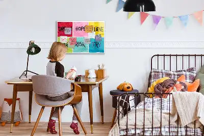 Beschrijfbaar glazen magneetbord met design motivatiebord