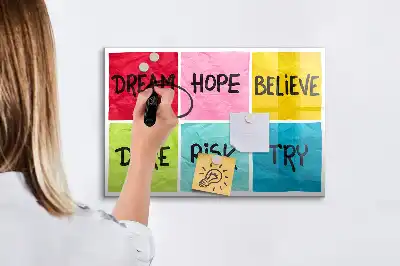 Beschrijfbaar glazen magneetbord met design motivatiebord