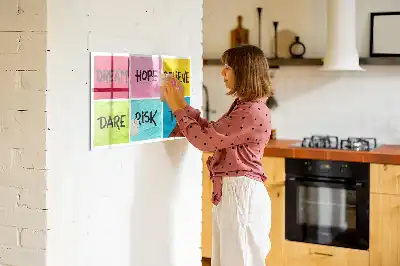 Beschrijfbaar glazen magneetbord met design motivatiebord