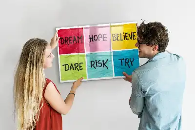 Beschrijfbaar glazen magneetbord met design motivatiebord
