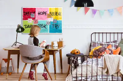 Beschrijfbaar glazen magneetbord met design motivatiebord
