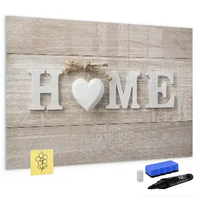 Magnetisch glazen memobord met tekst Thuis