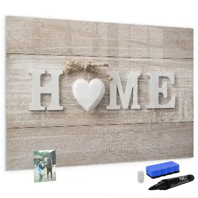 Magnetisch glazen memobord met tekst Thuis