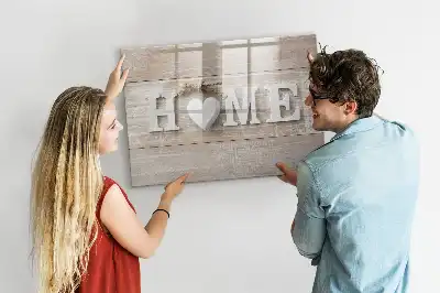 Magnetisch glazen memobord met tekst Thuis