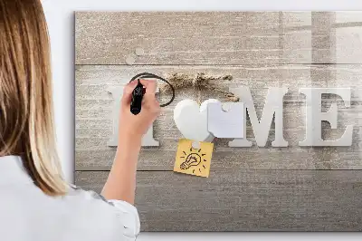 Magnetisch glazen memobord met tekst Thuis