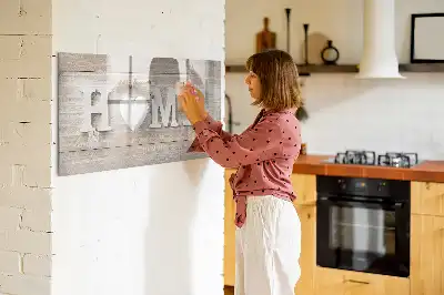 Magnetisch glazen memobord met tekst Thuis