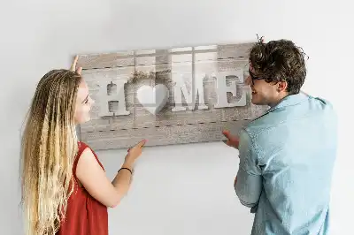 Magnetisch glazen memobord met tekst Thuis