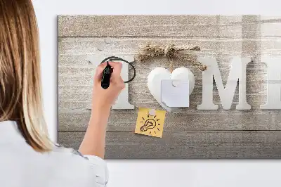 Magnetisch glazen memobord met tekst Thuis