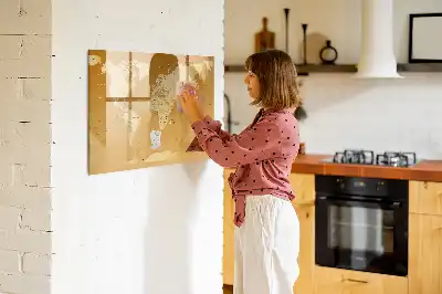 Magnetisch glazen schrijfbord met wereldkaart print