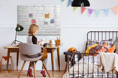 Beschrijfbaar glazen magneetbord met design van een bakstenen muur