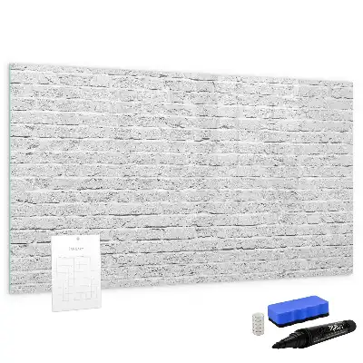 Beschrijfbaar glazen magneetbord met design van een bakstenen muur