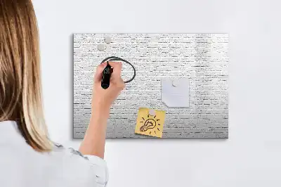 Beschrijfbaar glazen magneetbord met design van een bakstenen muur