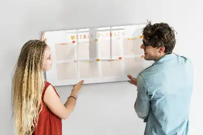 Magnetisch glazen weekplanner voor notities en foto's weekplanner
