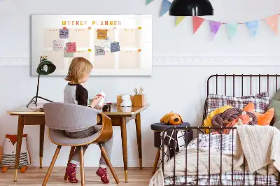 Magnetisch glazen weekplanner voor notities en foto's weekplanner