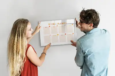 Magnetisch glazen weekplanner voor notities en foto's weekplanner