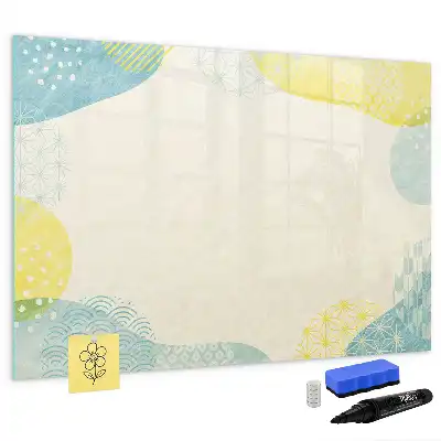 Magnetisch glazen schrijfbord voor notities en foto's met gedecoreerd frame