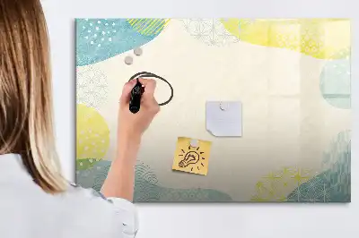Magnetisch glazen schrijfbord voor notities en foto's met gedecoreerd frame