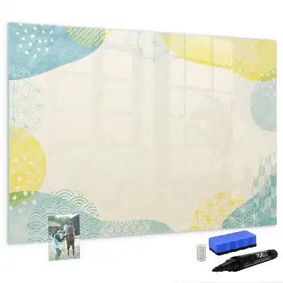 Magnetisch glazen schrijfbord voor notities en foto's met gedecoreerd frame