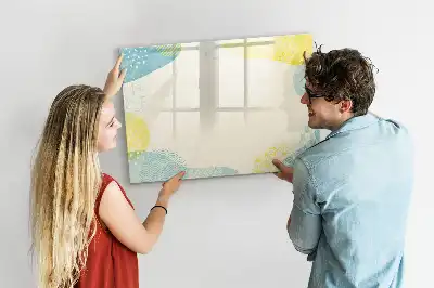 Magnetisch glazen schrijfbord voor notities en foto's met gedecoreerd frame
