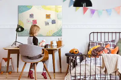 Magnetisch glazen schrijfbord voor notities en foto's met gedecoreerd frame