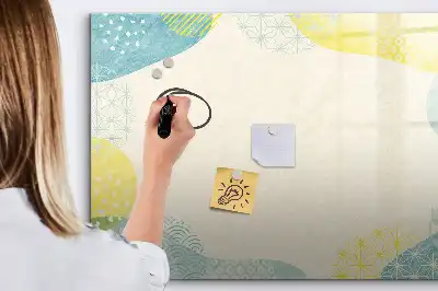 Magnetisch glazen schrijfbord voor notities en foto's met gedecoreerd frame