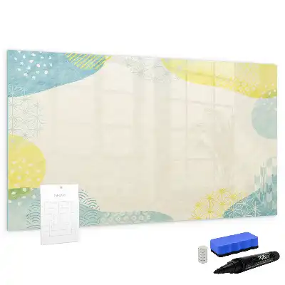 Magnetisch glazen schrijfbord voor notities en foto's met gedecoreerd frame