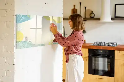Magnetisch glazen schrijfbord voor notities en foto's met gedecoreerd frame