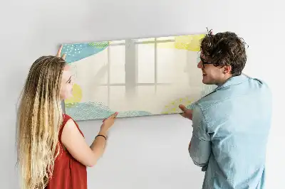 Magnetisch glazen schrijfbord voor notities en foto's met gedecoreerd frame
