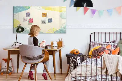 Magnetisch glazen schrijfbord voor notities en foto's met gedecoreerd frame