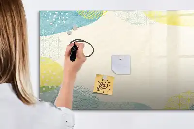 Magnetisch glazen schrijfbord voor notities en foto's met gedecoreerd frame