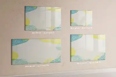 Magnetisch glazen schrijfbord voor notities en foto's met gedecoreerd frame