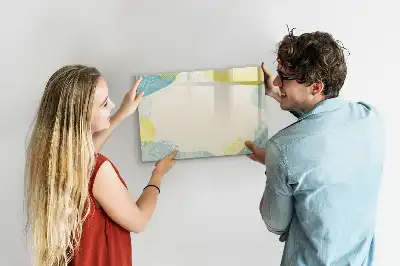 Magnetisch glazen schrijfbord voor notities en foto's met gedecoreerd frame