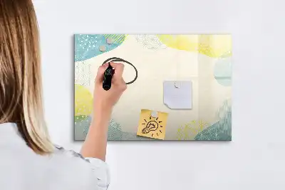 Magnetisch glazen schrijfbord voor notities en foto's met gedecoreerd frame