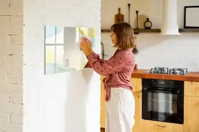 Magnetisch glazen schrijfbord voor notities en foto's met gedecoreerd frame