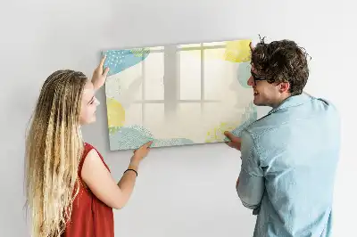 Magnetisch glazen schrijfbord voor notities en foto's met gedecoreerd frame