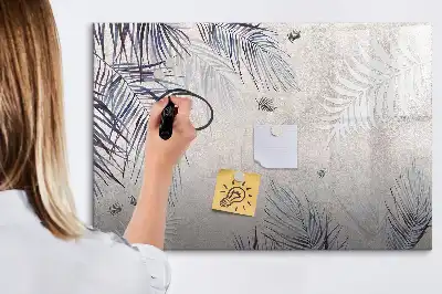 Beschrijfbaar glazen magneetbord met palmblad design