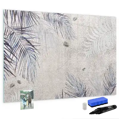 Beschrijfbaar glazen magneetbord met palmblad design