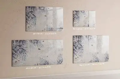 Beschrijfbaar glazen magneetbord met palmblad design