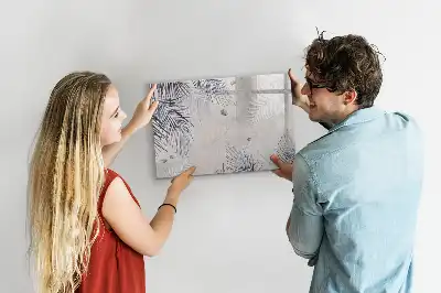 Beschrijfbaar glazen magneetbord met palmblad design