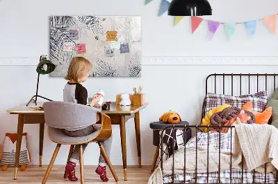 Beschrijfbaar glazen magneetbord met palmblad design