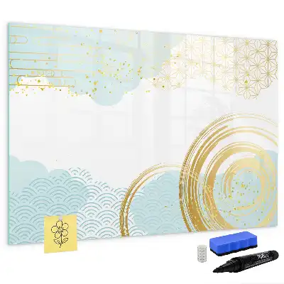Magnetisch glazen schrijfbord voor notities en foto's met decoratief patroon